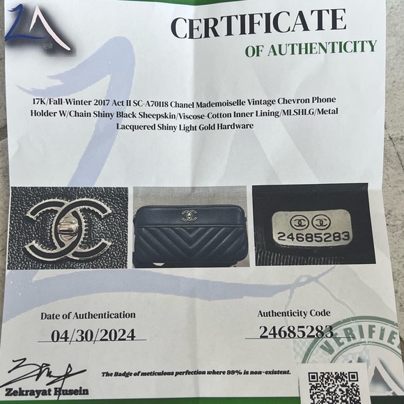 CHANEL MADMOISELLE VINTAGE CHEVRON DOUBLE ZIP PHONE HOLDER/CROSSBODY BAG - Picture 12 of 14